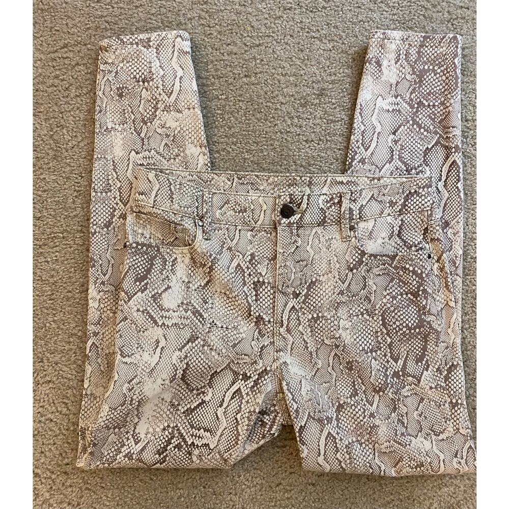 White House Black Market Snake Print High-Rise Skinny Pants Jeans Animal Sz 4